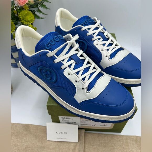 Men's Gucci Mac 80 low top leather sneakers size 13 made in Italy - Picture 1 of 11
